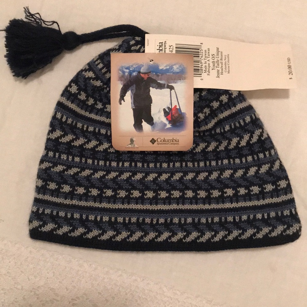 Columbia Youth Beanie with Tassel NWT